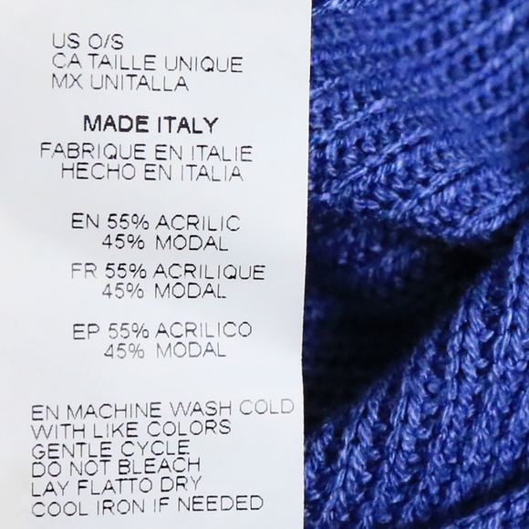 Don't Ask Why Women One Size Italy Periwinkle Boat Neck Modal Blend Crop Sweater - Picture 7 of 8